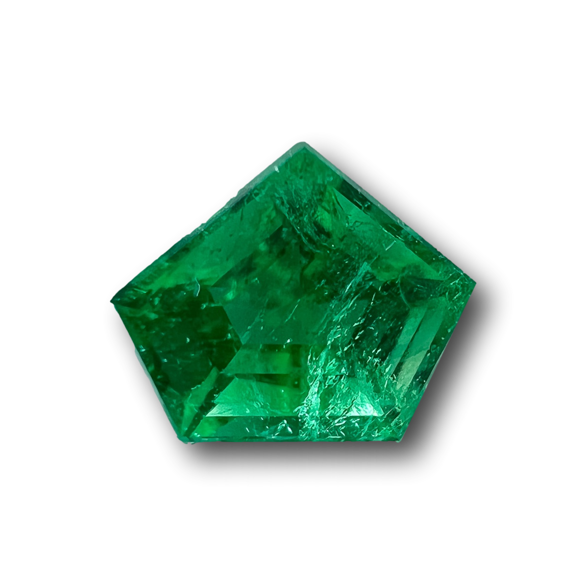 0.50ct | Step Cut Shield Shape Muzo Origin Emerald-Modern Rustic Diamond