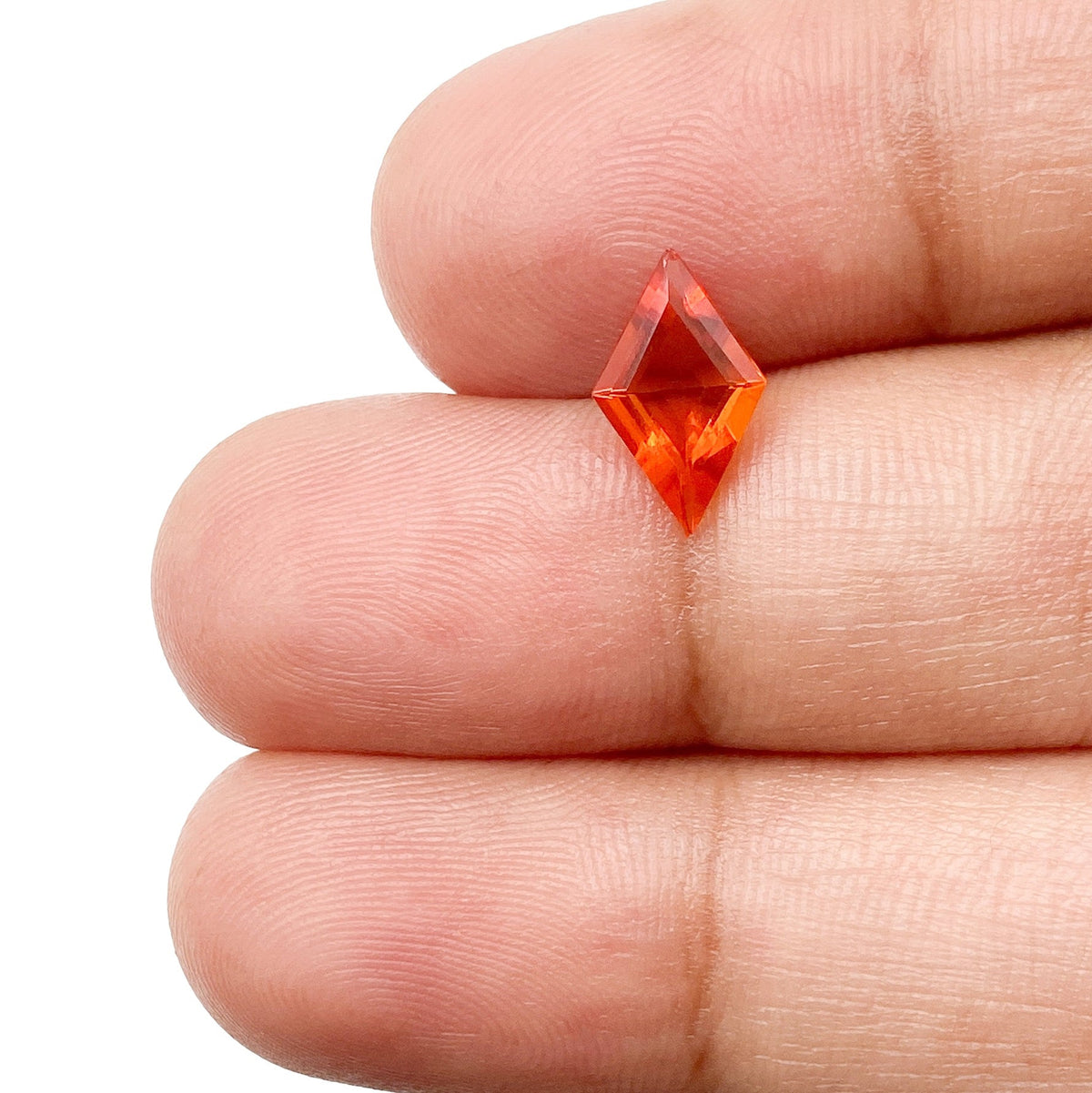 0.56ct | Lozenge Shape Step Cut Fire Opal-Modern Rustic Diamond