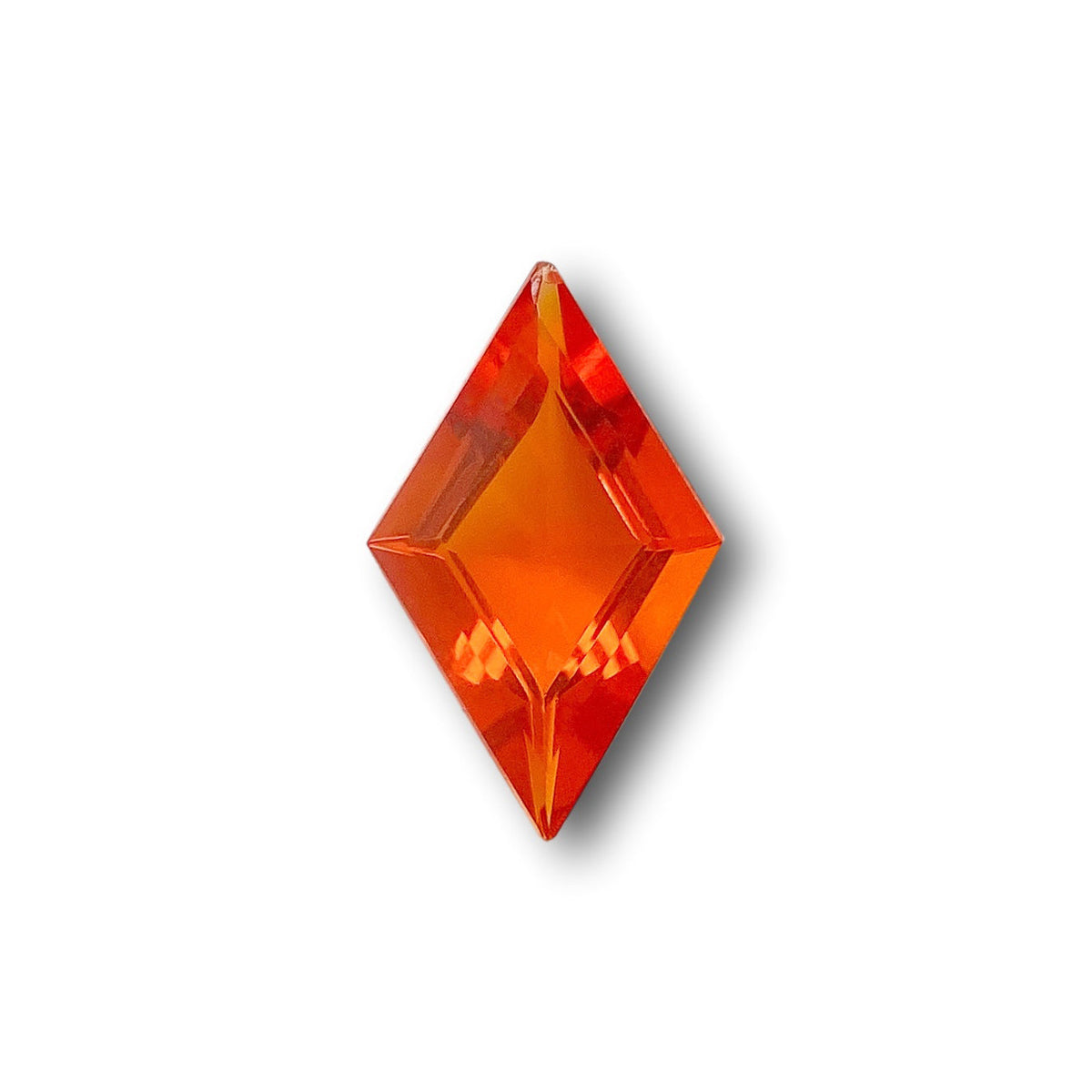 0.56ct | Lozenge Shape Step Cut Fire Opal-Modern Rustic Diamond