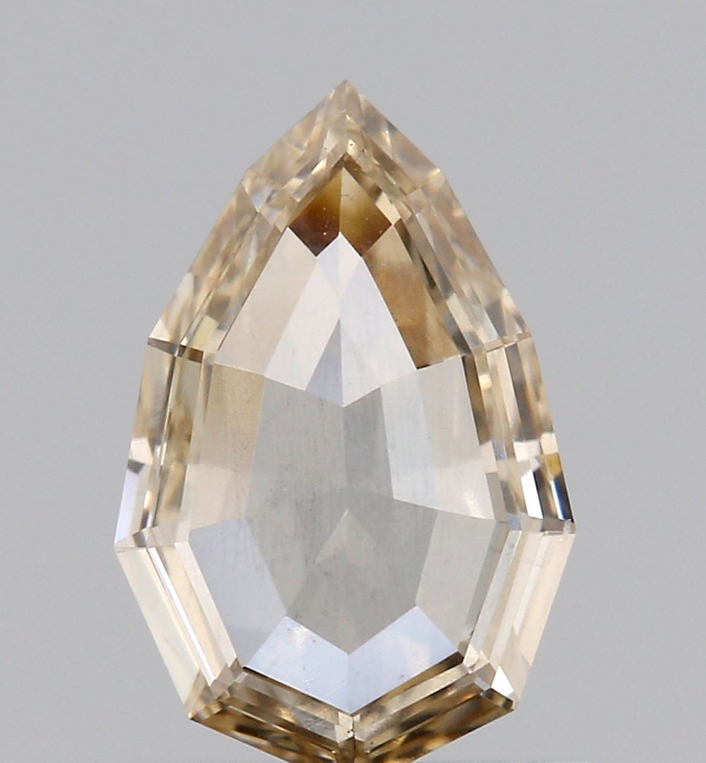 0.65ct | Champagne VVS Pear Shape Step Cut Diamond-Modern Rustic Diamond