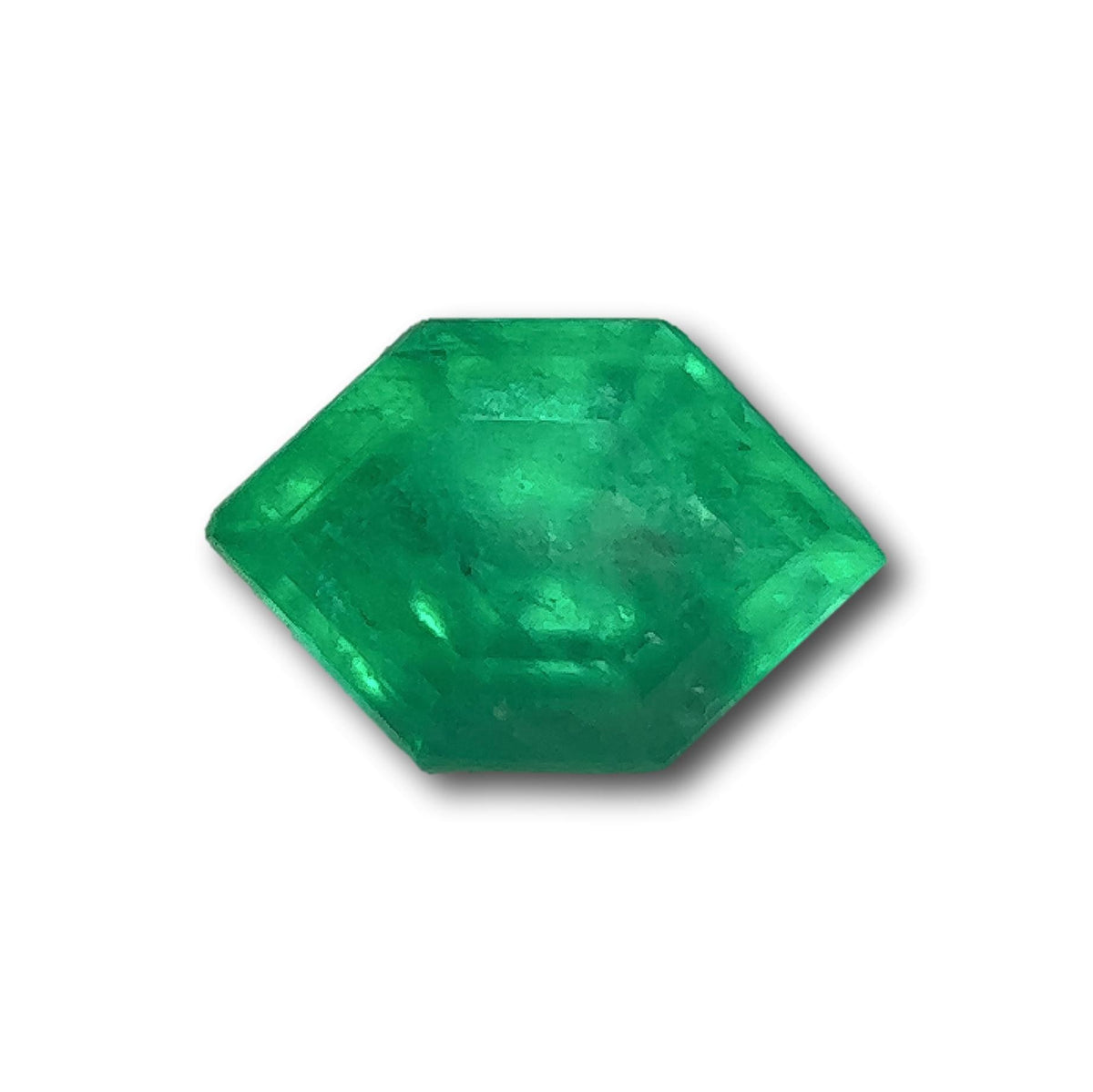 0.74ct | Step Cut Hexagon Shape Muzo Origin Emerald-Modern Rustic Diamond