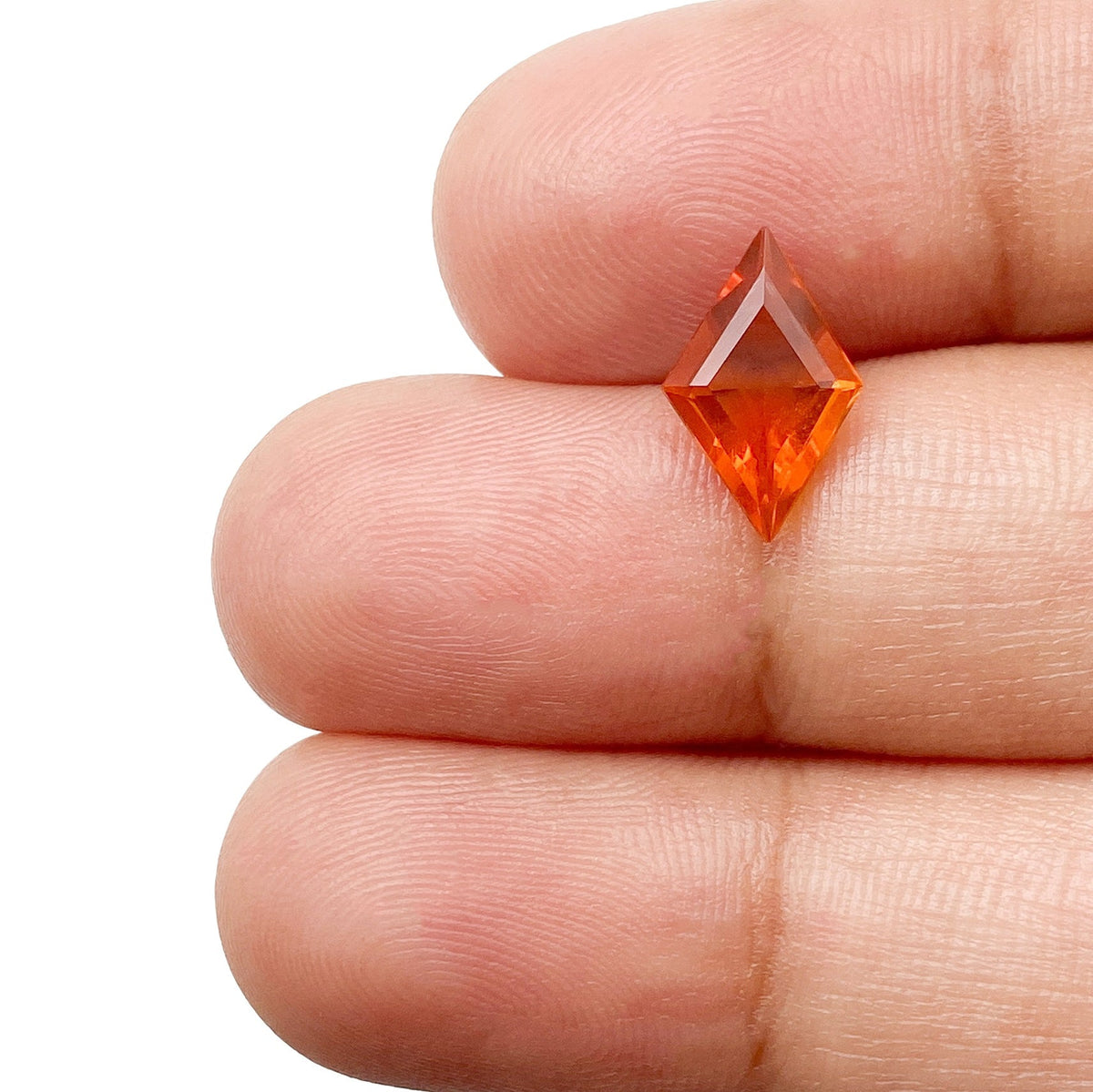 0.75ct | Lozenge Shape Step Cut Fire Opal-Modern Rustic Diamond