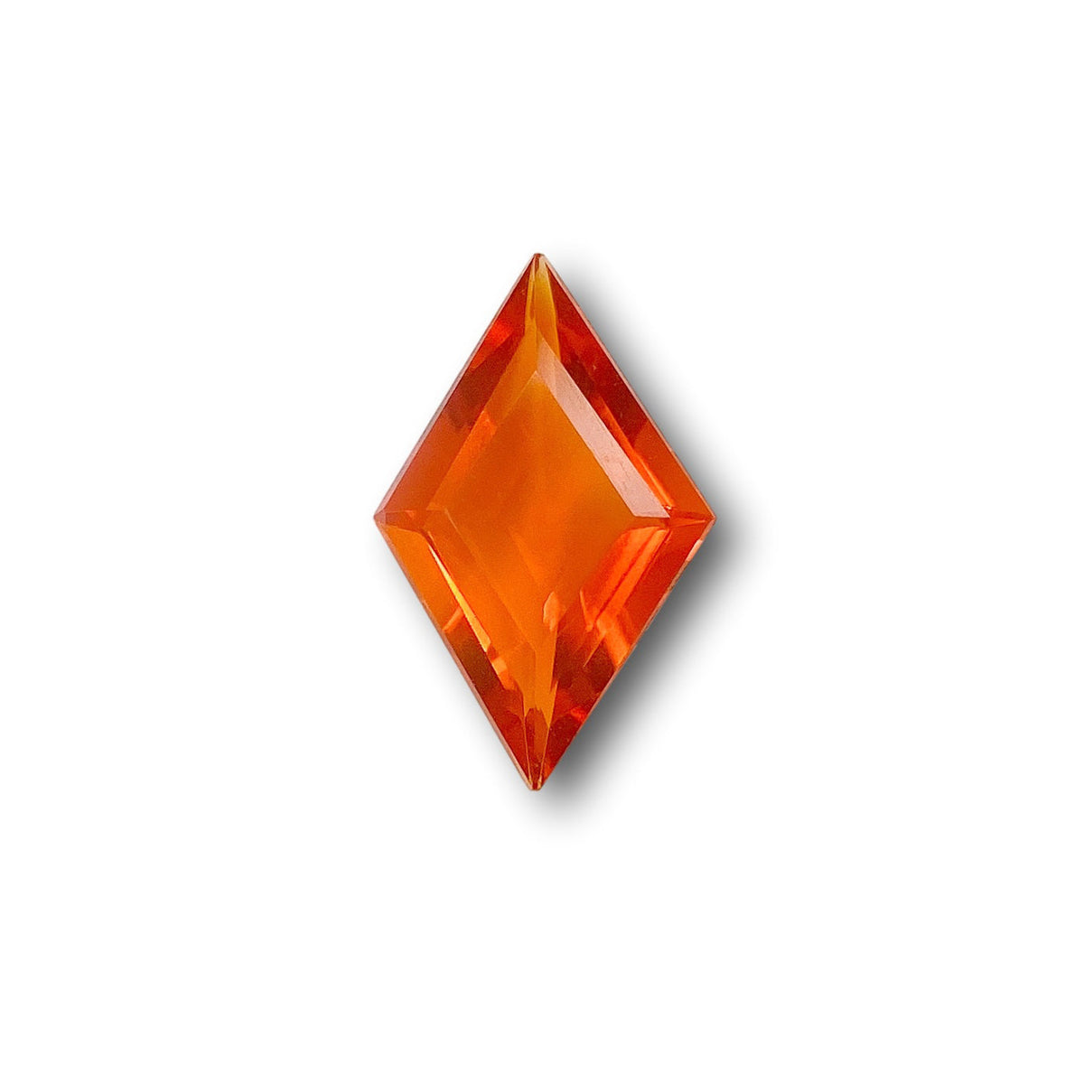 0.75ct | Lozenge Shape Step Cut Fire Opal-Modern Rustic Diamond