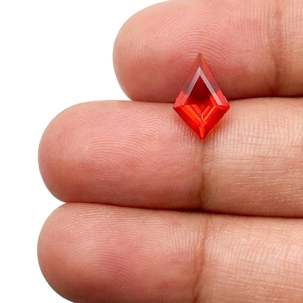 0.77ct | Kite Shape Step Cut Fire Opal-Modern Rustic Diamond