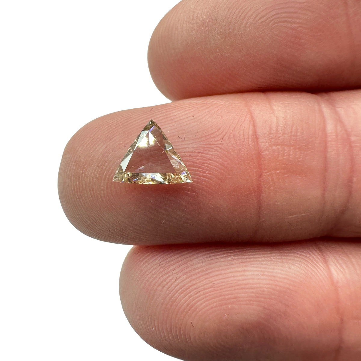 0.81ct | Champagne VVS Trilliant Shape Rose Cut Diamond-Modern Rustic Diamond