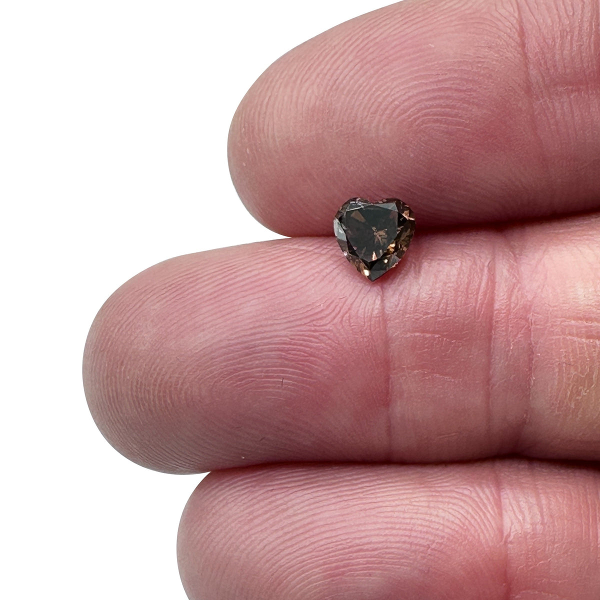 0.86ct | Cognac SI Heart Shape Brilliant Cut Diamond-Modern Rustic Diamond