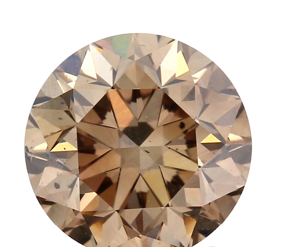 0.91ct | Cognac VS Round Shape Brilliant Cut Diamond-Modern Rustic Diamond