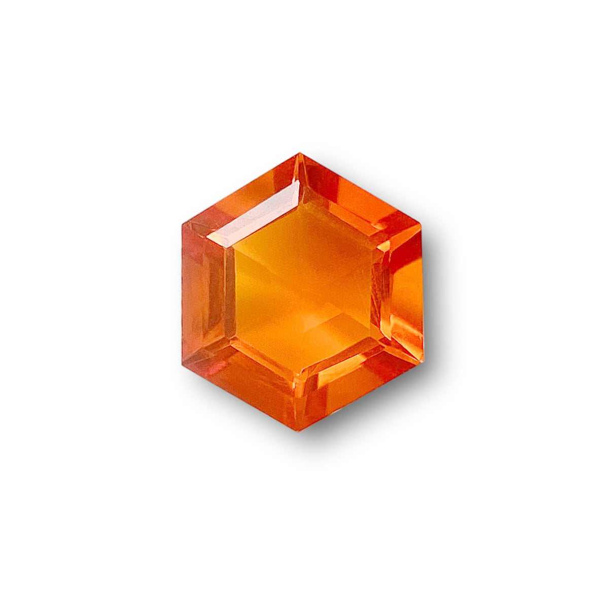 0.91ct | Hexagon Shape Step Cut Fire Opal-Modern Rustic Diamond