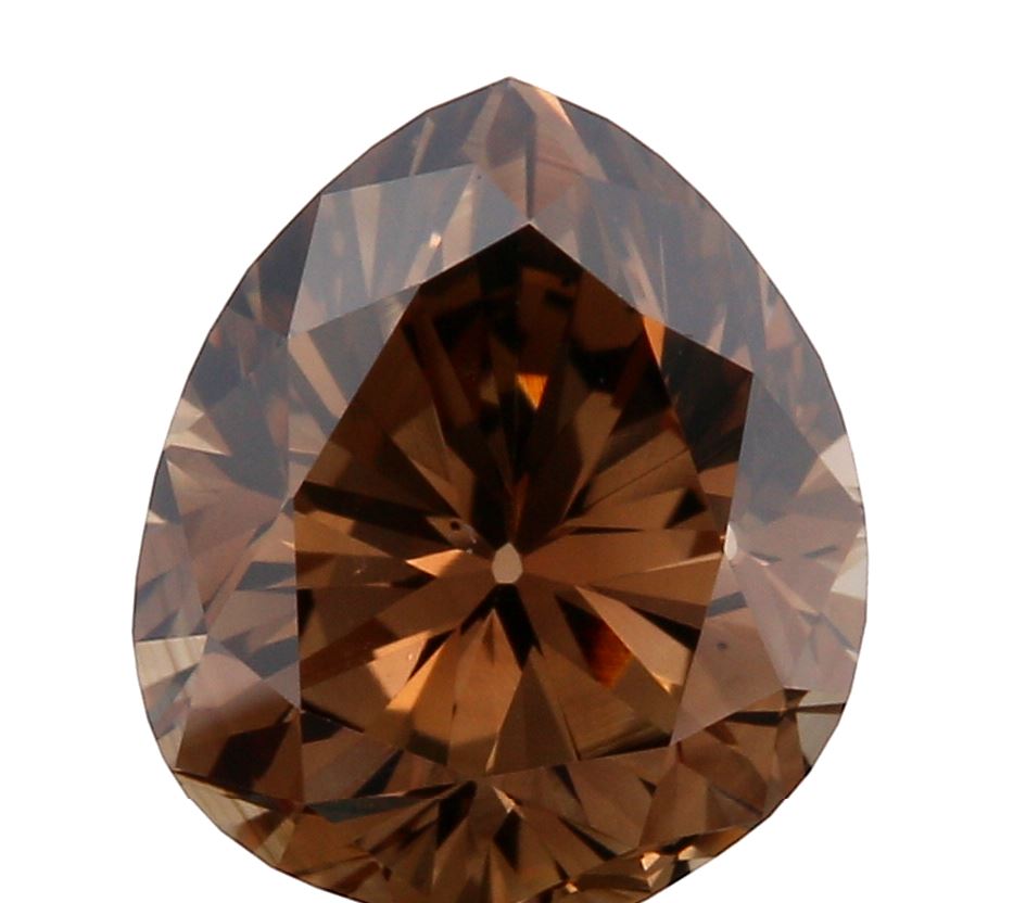 0.92ct | Cognac VVS Pear Shape Brilliant Cut Diamond-Modern Rustic Diamond