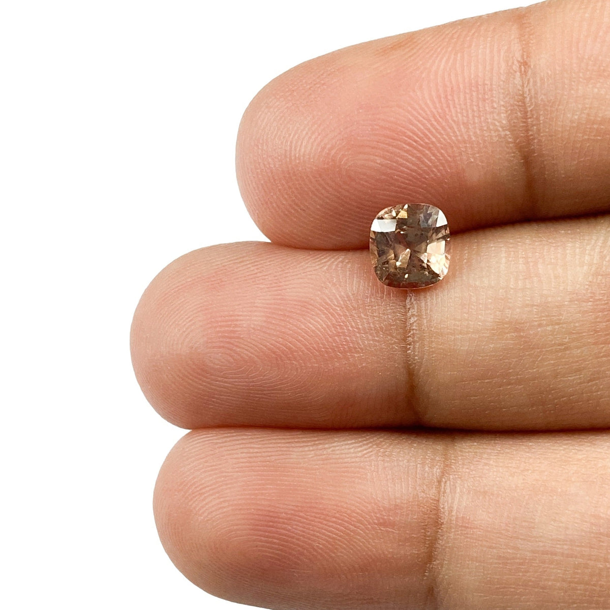 0.96ct | Brilliant Cut Cushion Shape Orange Brown Sapphire-Modern Rustic Diamond