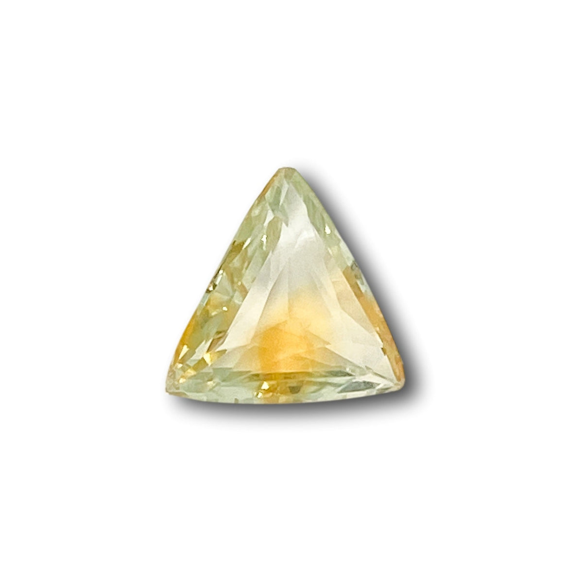 0.98ct| Brilliant Cut Triangle Shape Yellow Montana Sapphire-Modern Rustic Diamond