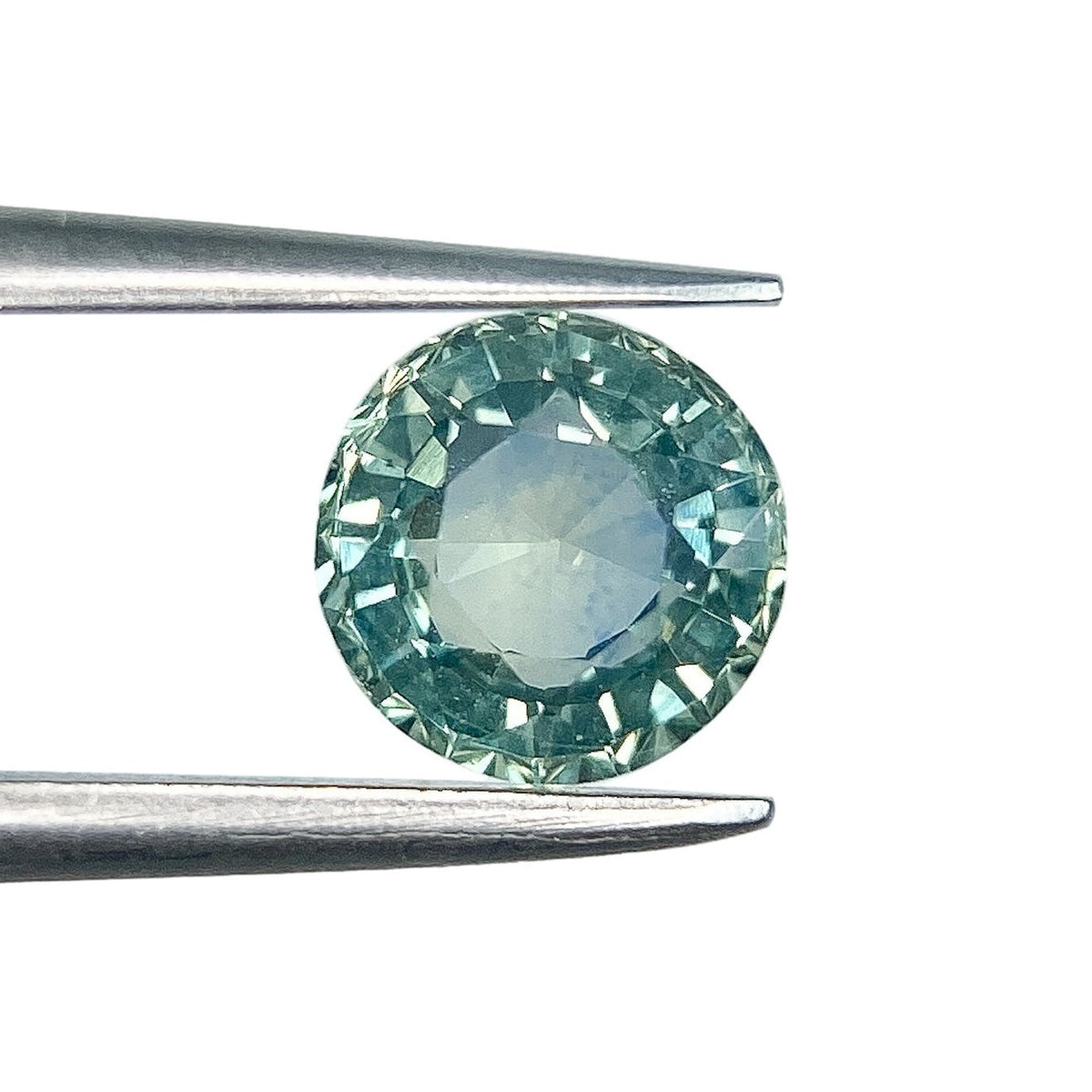 0.99ct | Brilliant Cut Round Shape Green Montana Sapphire-Modern Rustic Diamond