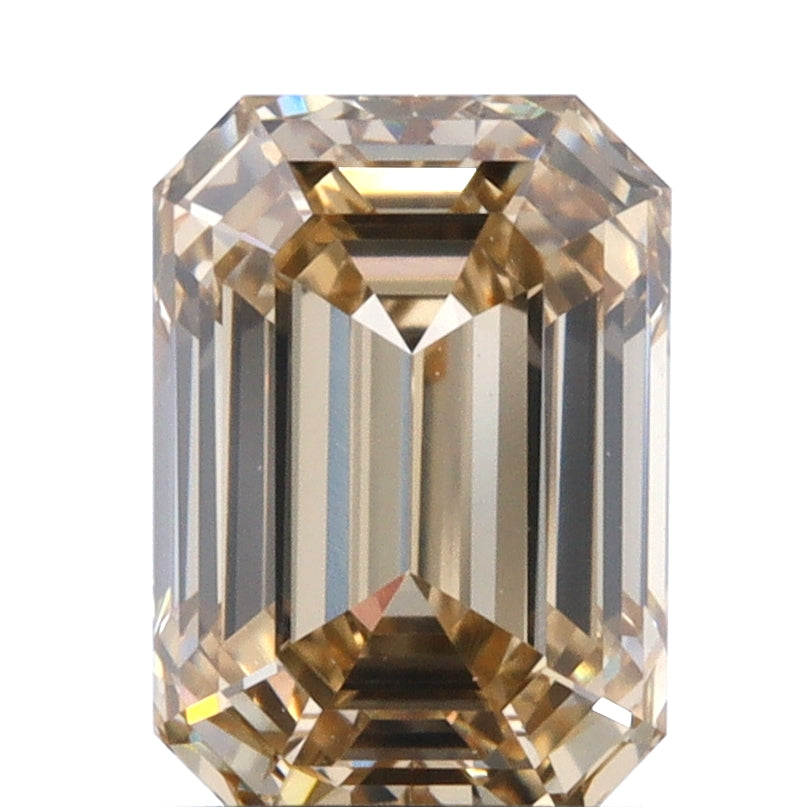 1.00ct | Champagne VS Emerald Shape Brilliant Cut Diamond-Modern Rustic Diamond