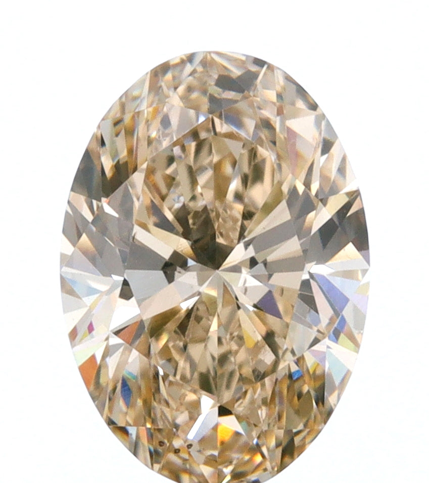 1.00ct | Champagne VS Oval Shape Brilliant Cut Diamond-Modern Rustic Diamond