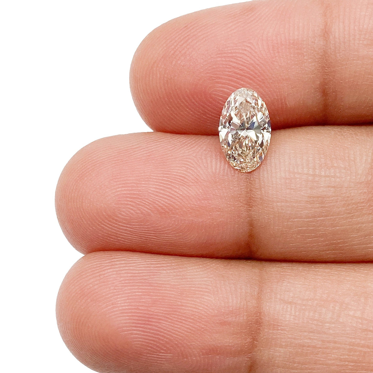 1.00ct | Champagne VVS Oval Shape Brilliant Cut Diamond-Modern Rustic Diamond