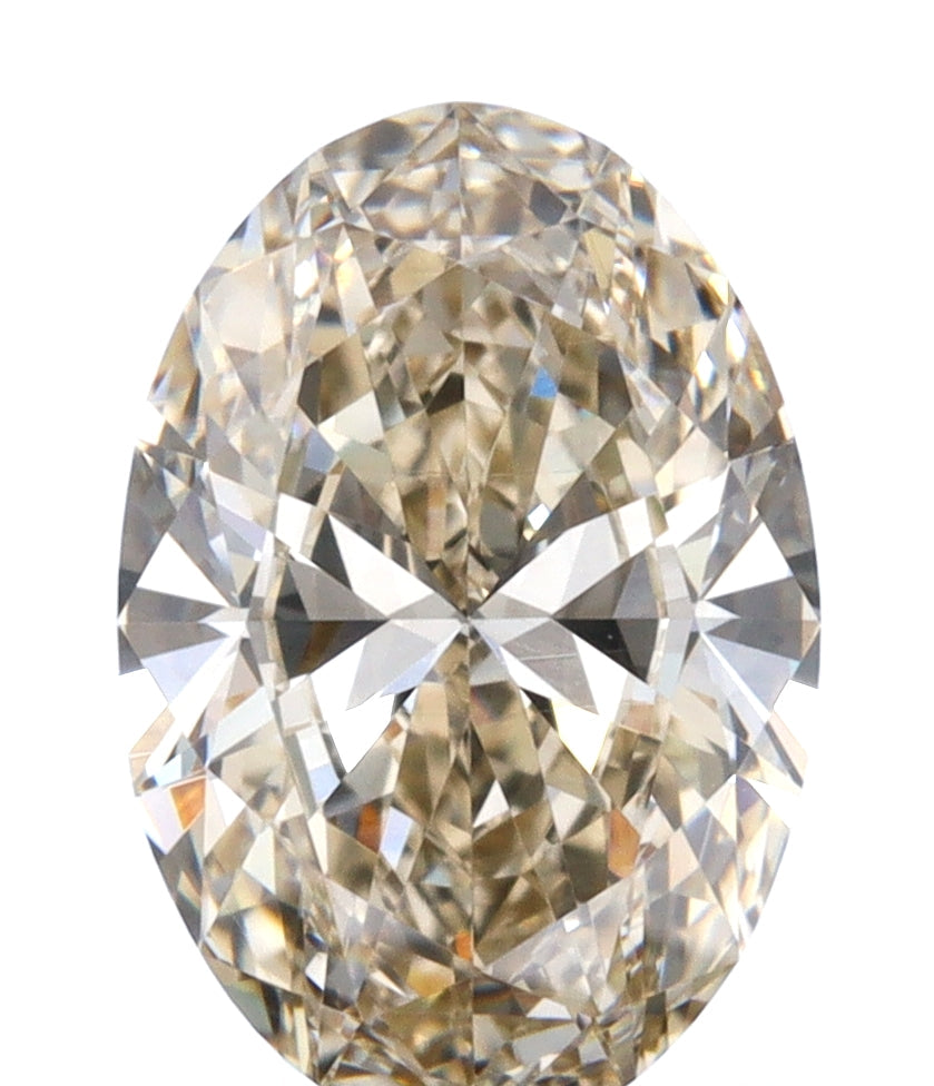 1.00ct | Champagne VVS Oval Shape Brilliant Cut Diamond-Modern Rustic Diamond