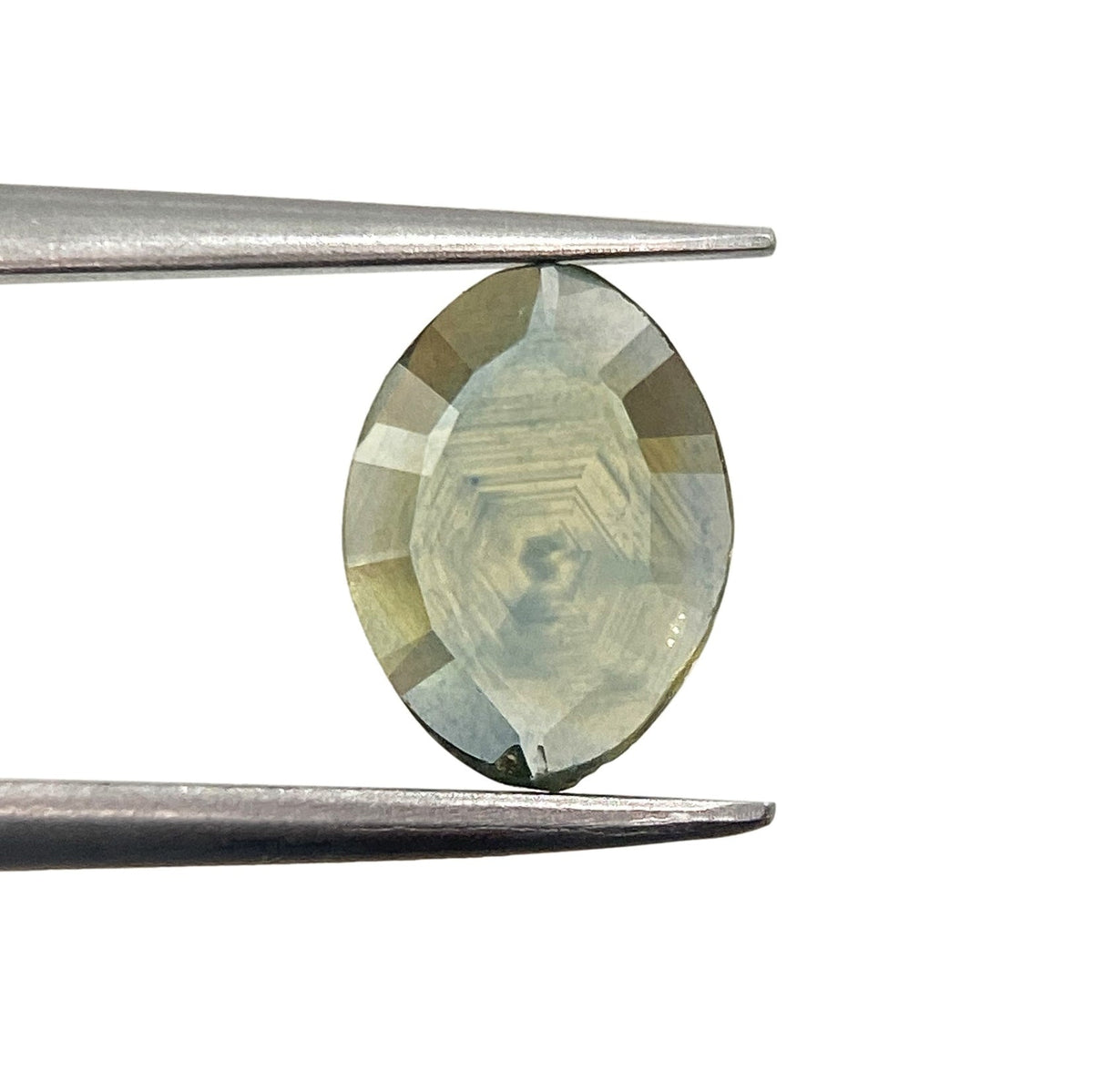 1.00ct | Portrait Cut Moval Shape Yellow Green Montana Sapphire-Modern Rustic Diamond