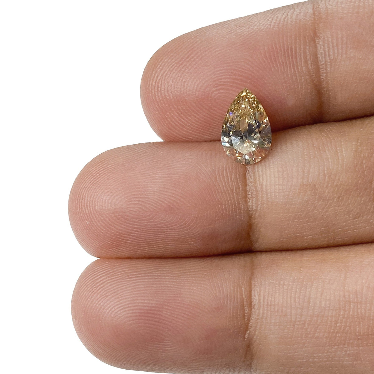 1.01ct | Champagne VS Pear Shape Brilliant Cut Diamond-Modern Rustic Diamond