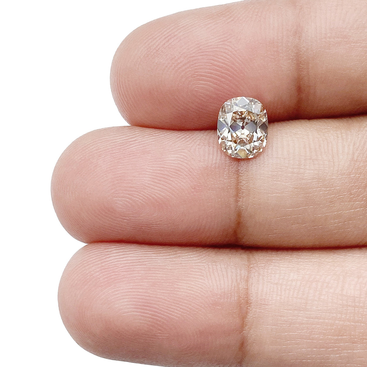 1.01ct | Champagne VVS Cushion Shape Old Mine Cut Diamond-Modern Rustic Diamond