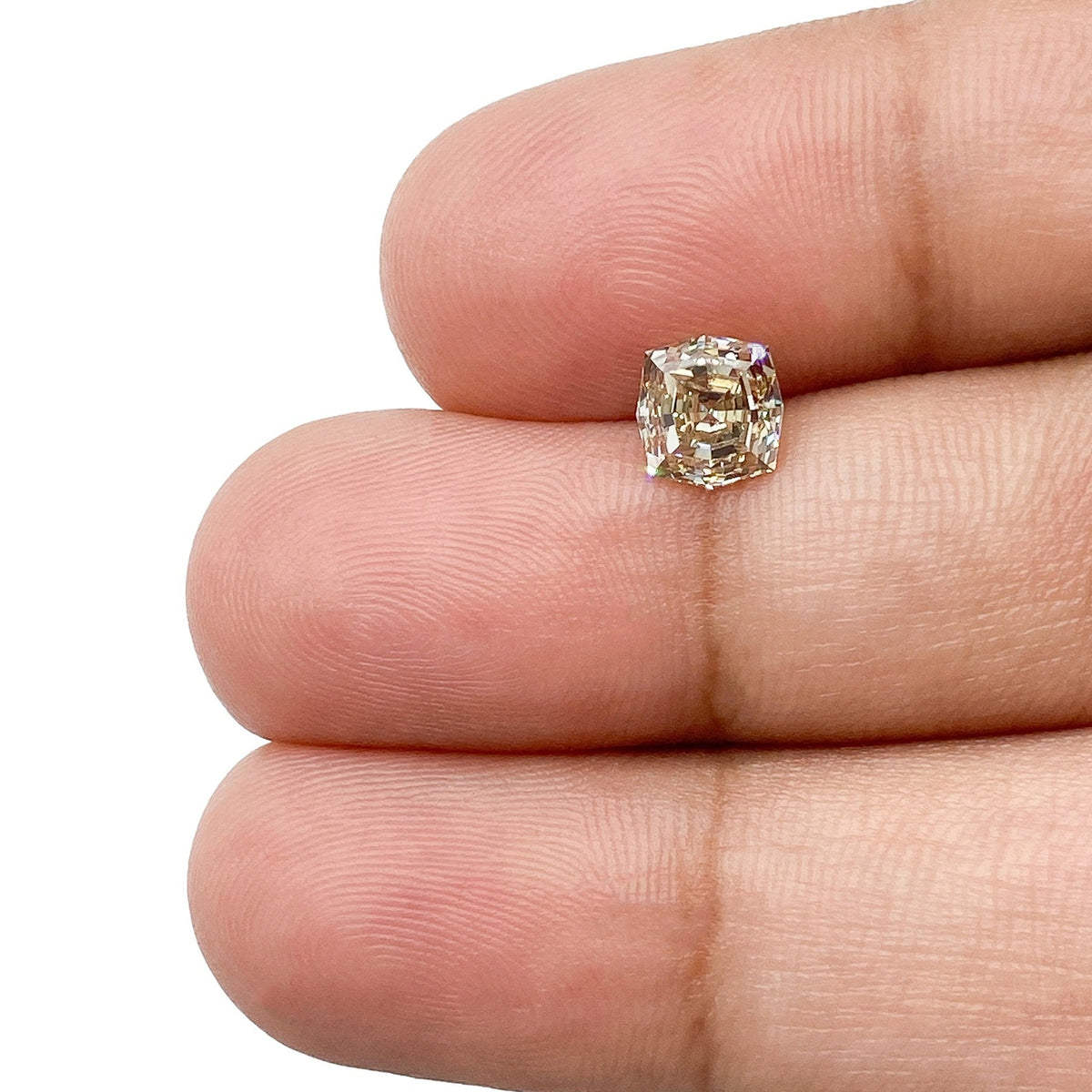 1.01ct | Champagne VVS Cushion Shape Step Cut Diamond-Modern Rustic Diamond