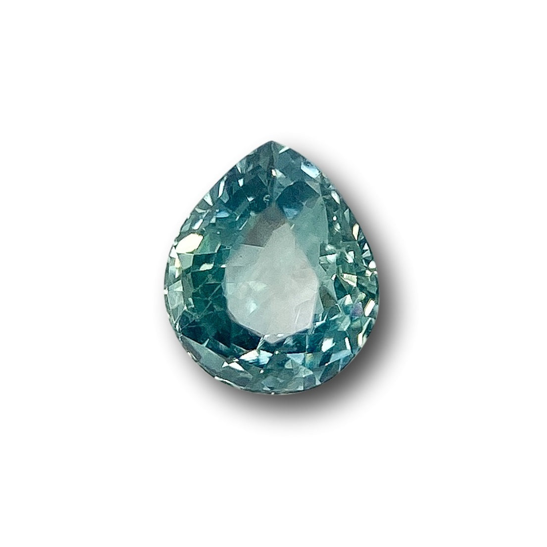 1.02ct | Brilliant Cut Pear Shape Green Blue Montana Sapphire-Modern Rustic Diamond