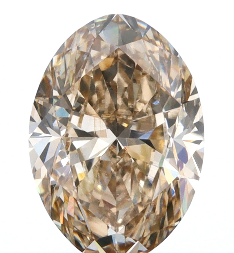 1.02ct | Champagne VS Oval Shape Brilliant Cut Diamond-Modern Rustic Diamond