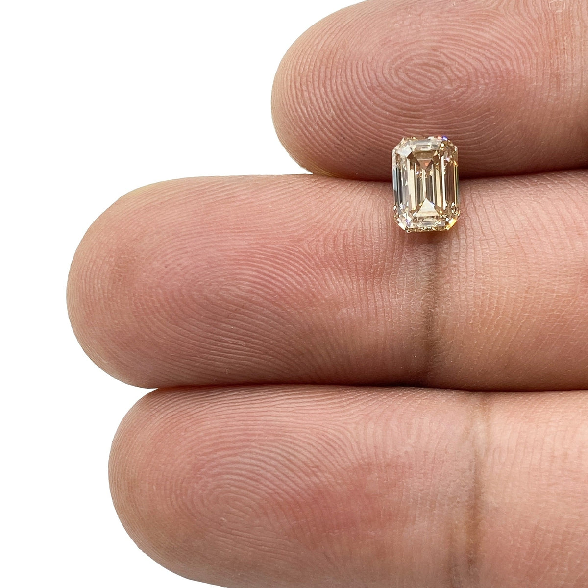 1.02ct | Champagne VVS Emerald Shape Step Cut Diamond-Modern Rustic Diamond