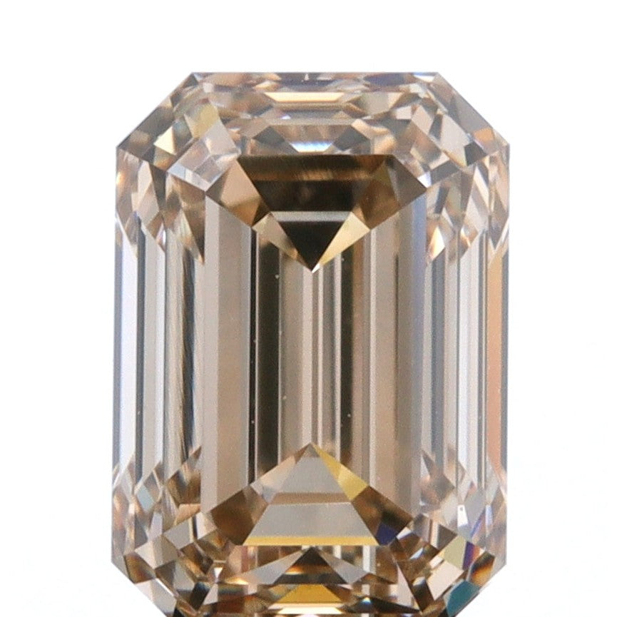 1.02ct | Champagne VVS Emerald Shape Step Cut Diamond-Modern Rustic Diamond