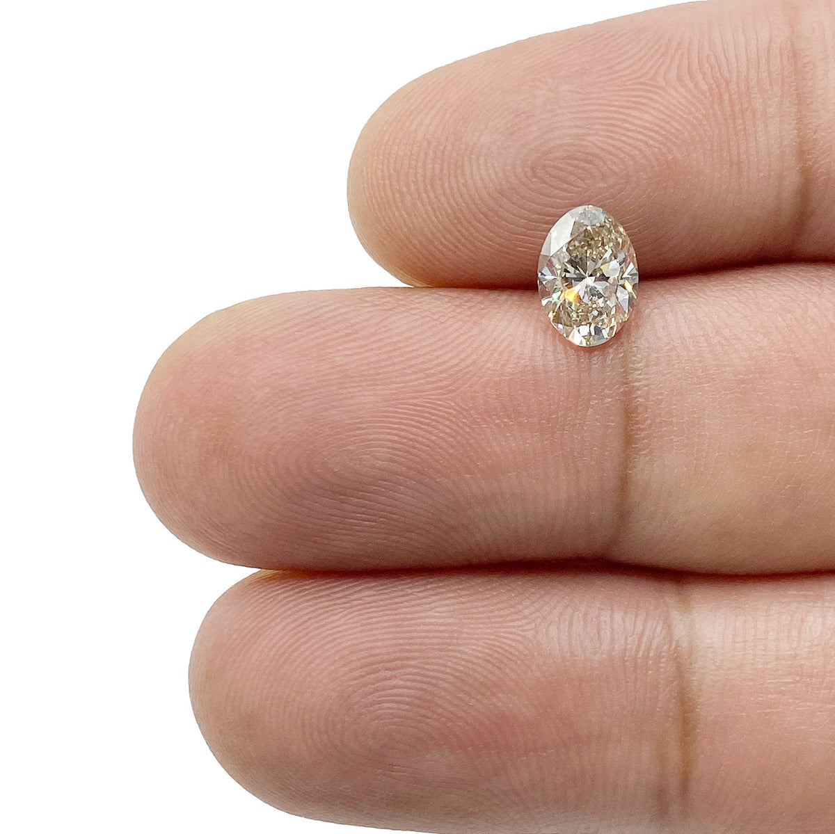 1.02ct | Champagne VVS Oval Shape Brilliant Cut Diamond-Modern Rustic Diamond