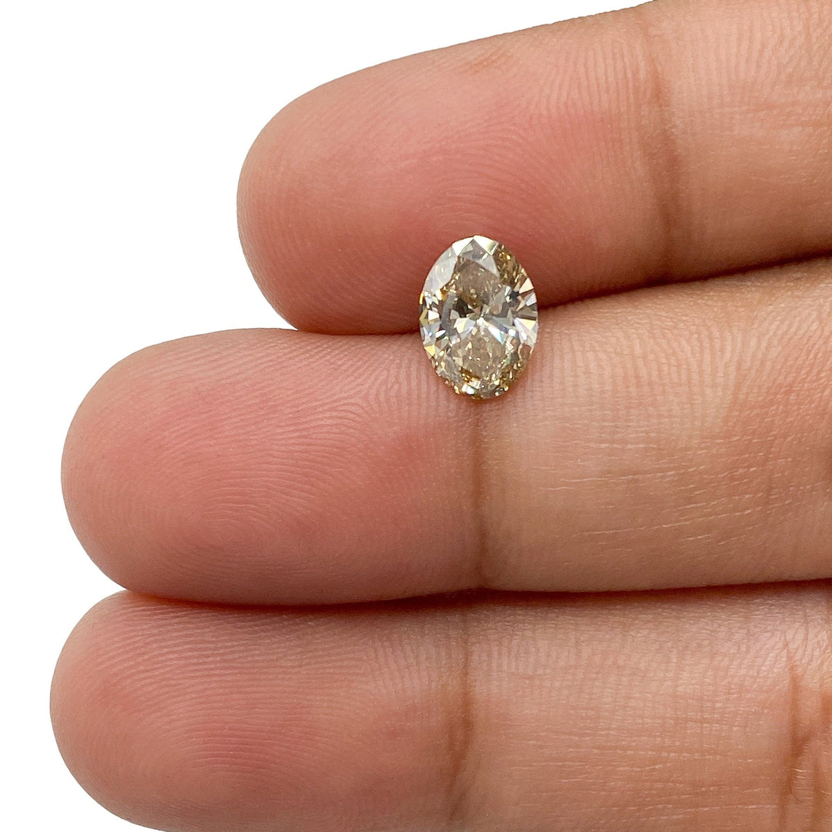 1.02ct | Champagne VVS Oval Shape Brilliant Cut Diamond-Modern Rustic Diamond