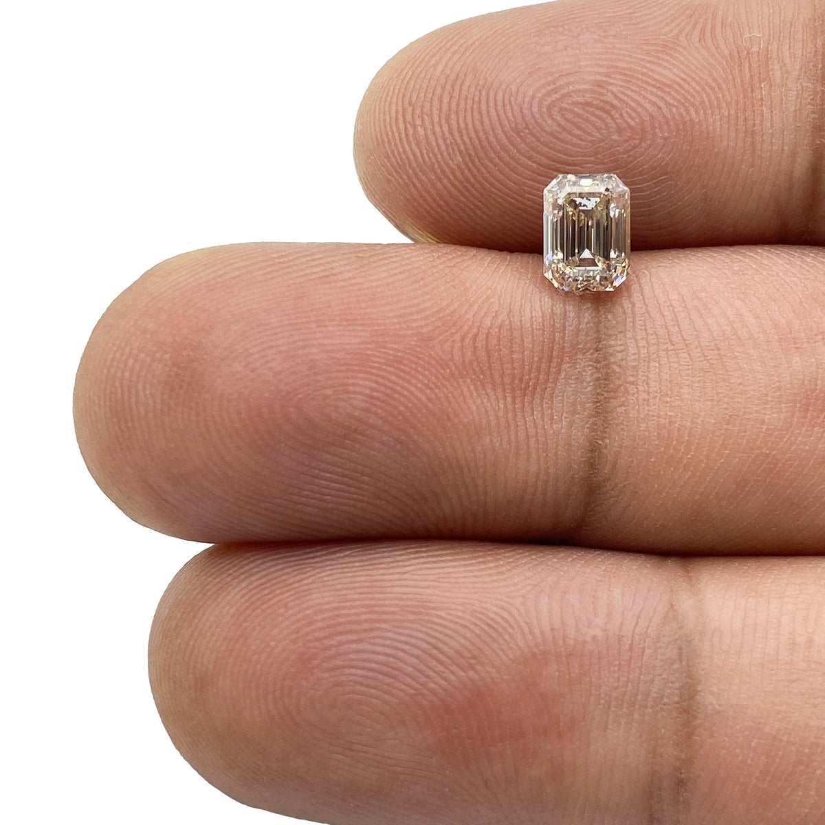 1.03ct | Champagne VVS Emerald Shape Step Cut Diamond-Modern Rustic Diamond