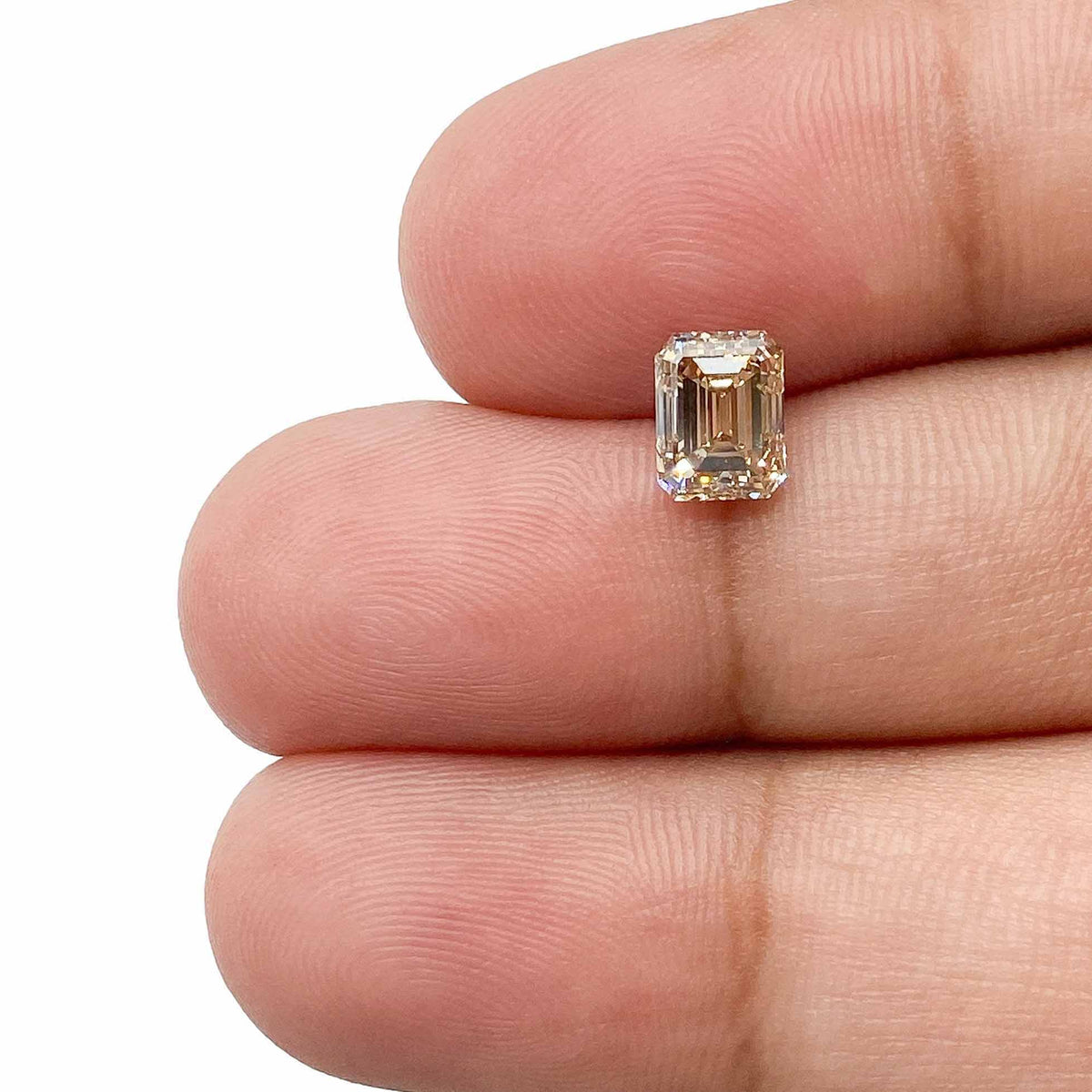 1.04ct | Champagne VS Emerald Shape Step Cut Diamond-Modern Rustic Diamond