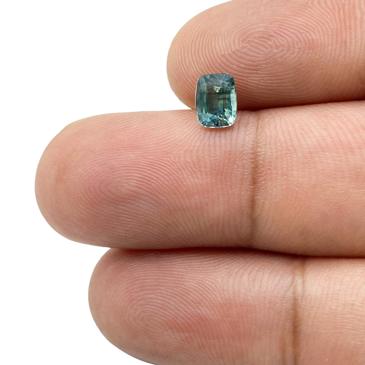 1.05ct | Brilliant Cut Cushion Shape Green Montana Sapphire-Modern Rustic Diamond