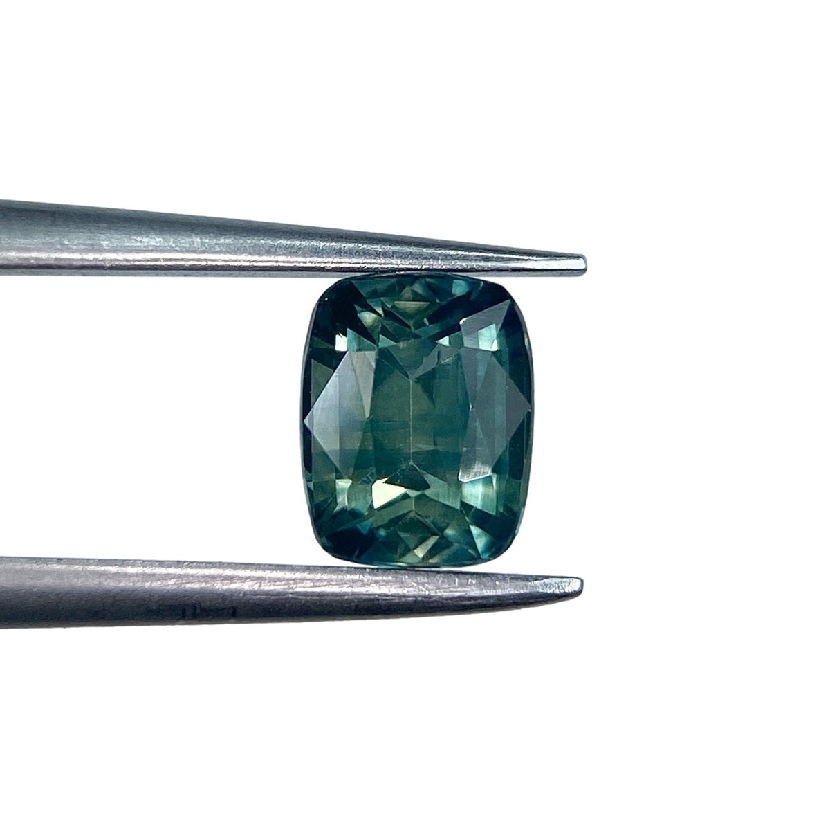 1.05ct | Brilliant Cut Cushion Shape Green Montana Sapphire-Modern Rustic Diamond