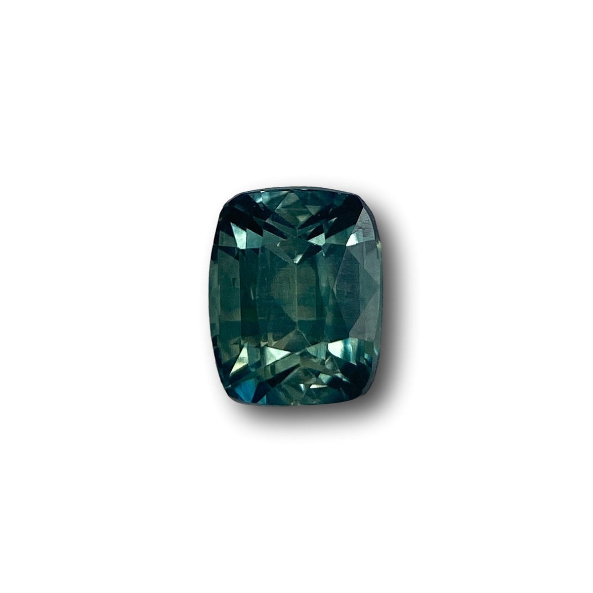 1.05ct | Brilliant Cut Cushion Shape Green Montana Sapphire-Modern Rustic Diamond