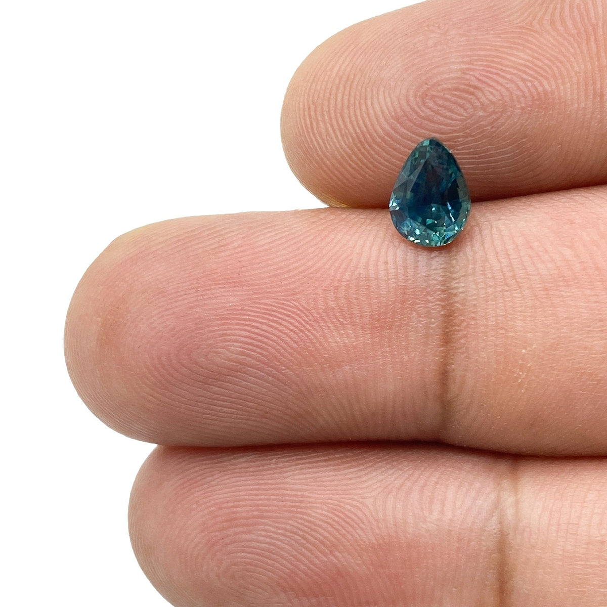 1.05ct | Brilliant Cut Pear Shape Blue Montana Sapphire-Modern Rustic Diamond