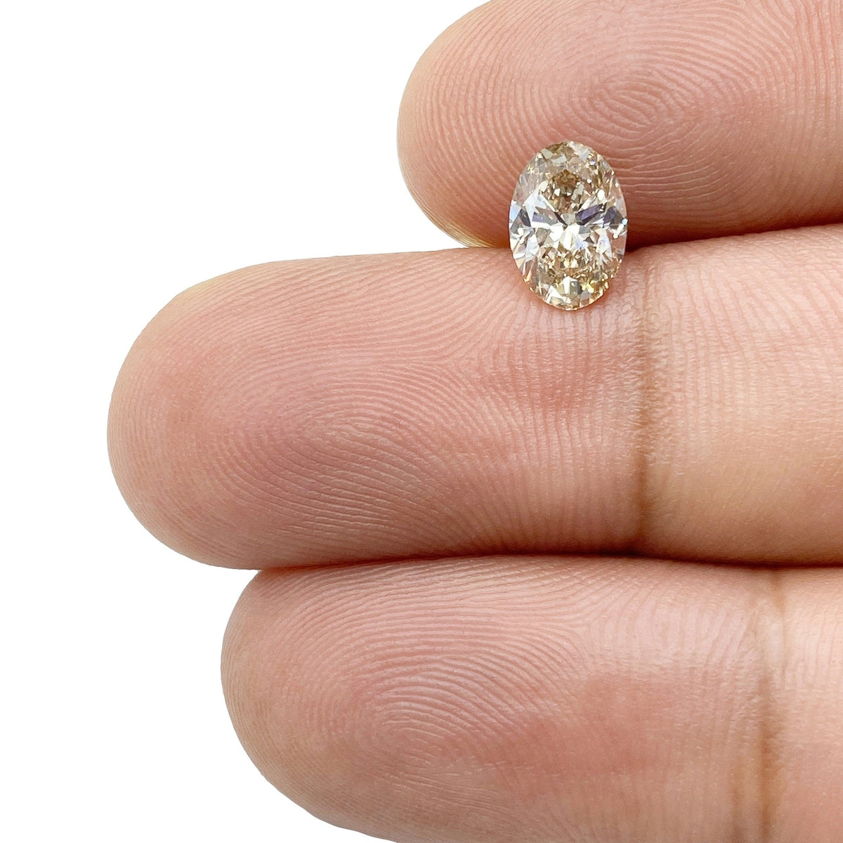 1.05ct | Champagne VVS Oval Shape Brilliant Cut Diamond-Modern Rustic Diamond