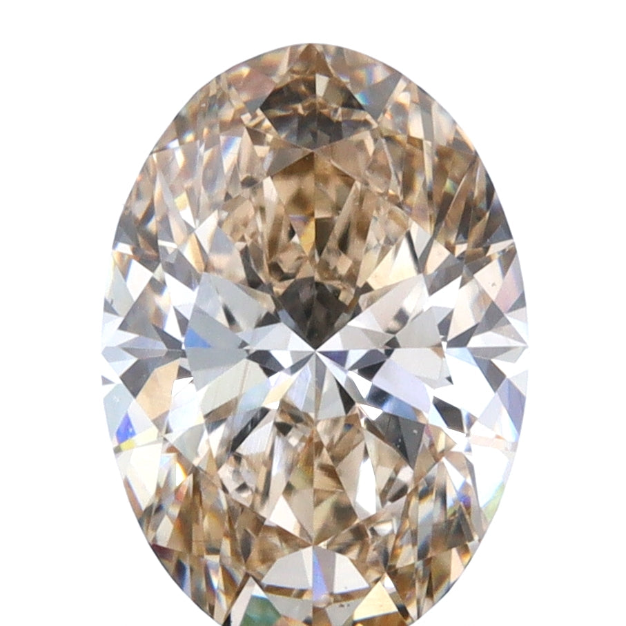 1.05ct | Champagne VVS Oval Shape Brilliant Cut Diamond-Modern Rustic Diamond