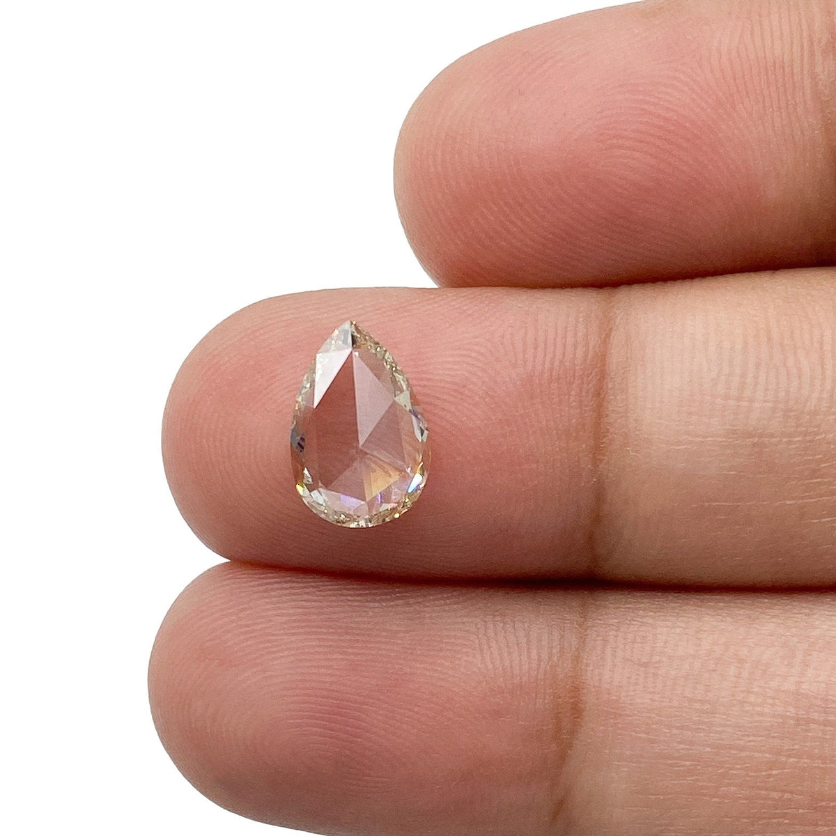 1.05ct | Champagne VVS Pear Shape Rose Cut Diamond-Modern Rustic Diamond