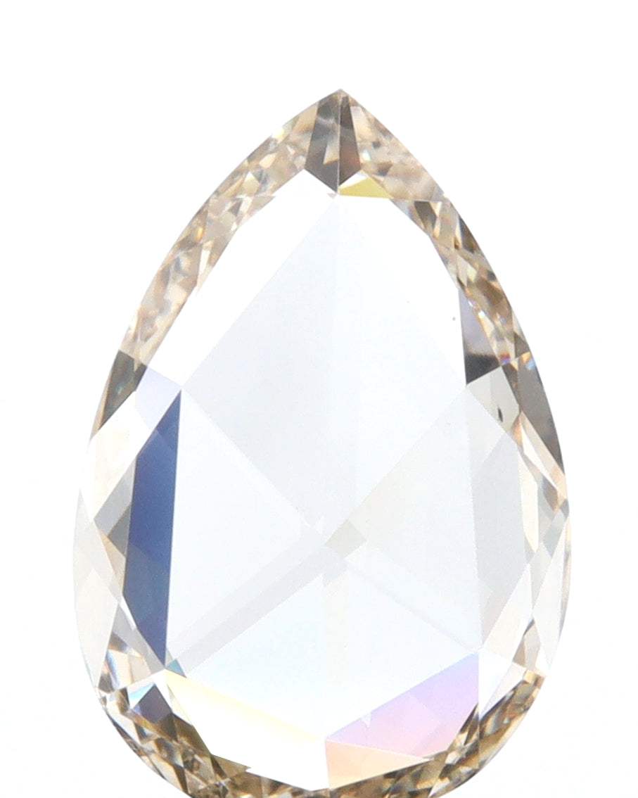 1.05ct | Champagne VVS Pear Shape Rose Cut Diamond-Modern Rustic Diamond