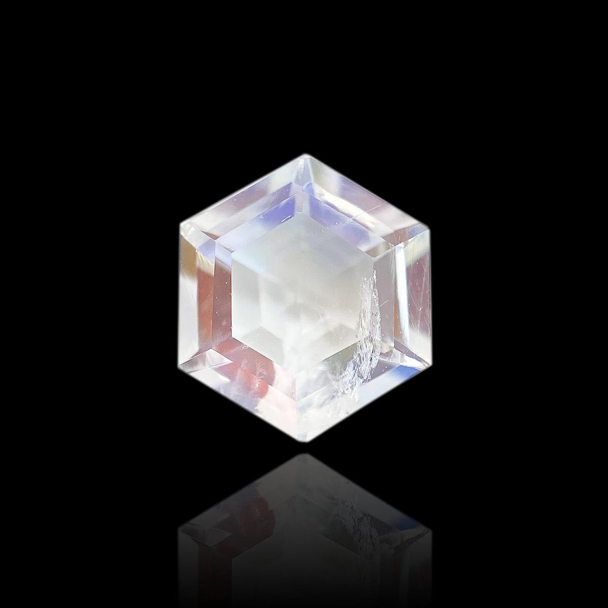 1.05ct |  Hexagon Shape Step Cut Moonstone - Modern Rustic Diamond