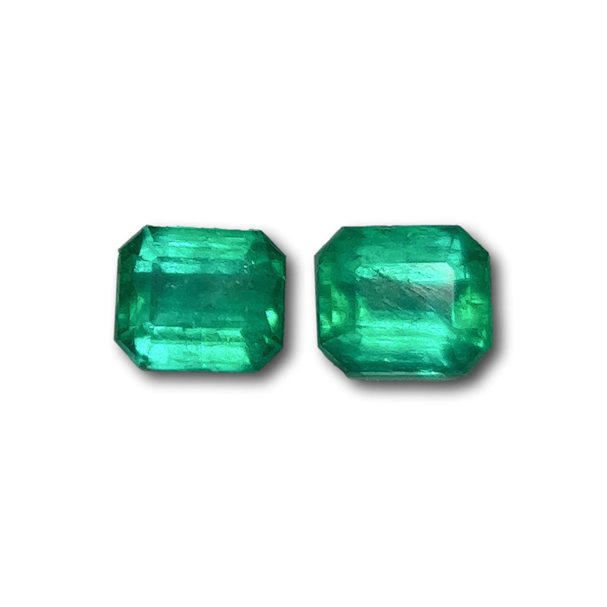 1.05ct | Step Cut Emerald Shape Muzo Origin Emerald Pair-Modern Rustic Diamond