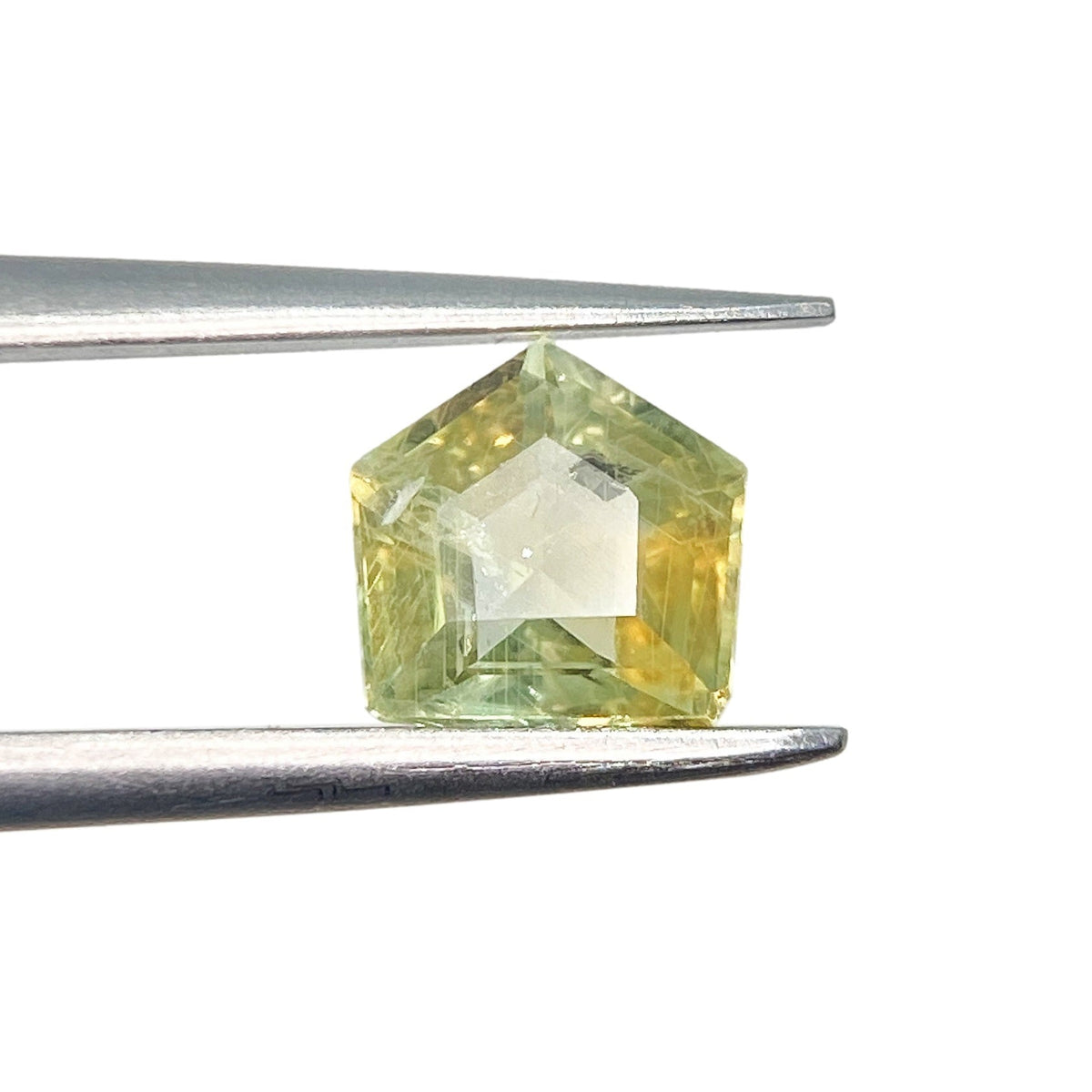 1.05ct | Step Cut Shield Shape Yellow Green Montana Sapphire-Modern Rustic Diamond