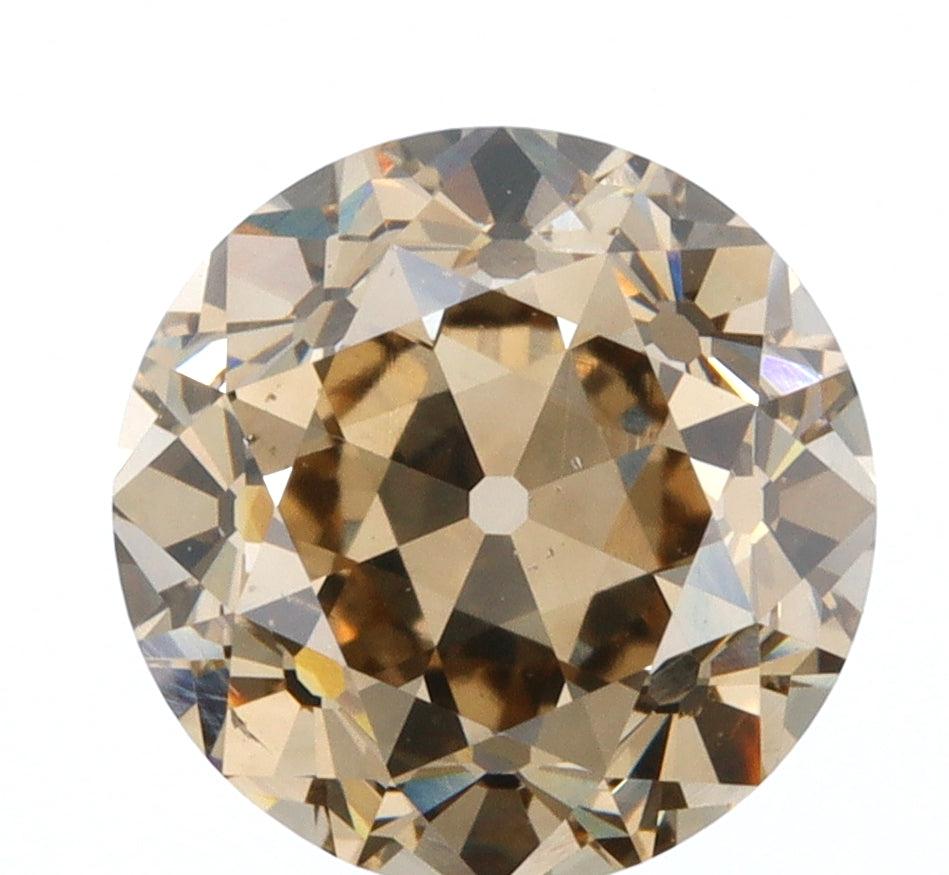 1.55ct | Champagne VVS Round Shape Old European Cut Diamond - Modern Rustic Diamond