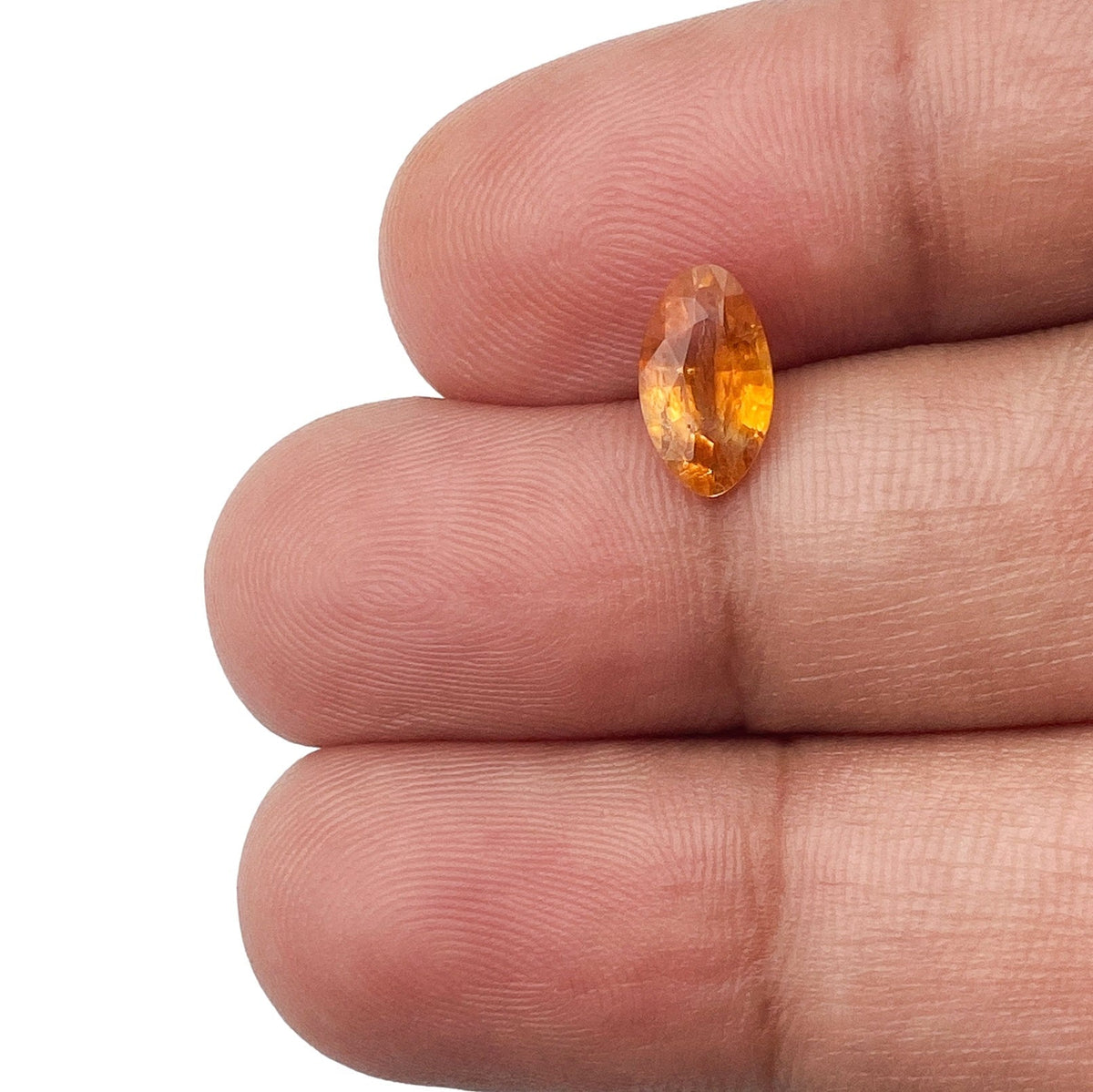 1.06ct | Brilliant Cut Moval Shape Orange Montana Sapphire-Modern Rustic Diamond