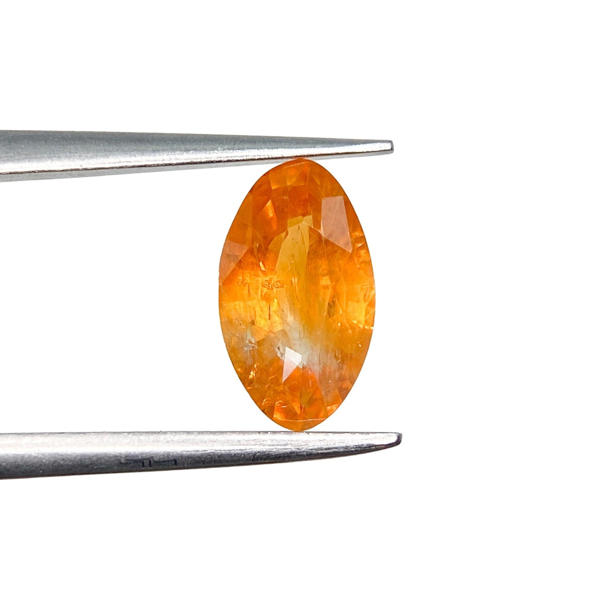 1.06ct | Brilliant Cut Moval Shape Orange Montana Sapphire-Modern Rustic Diamond