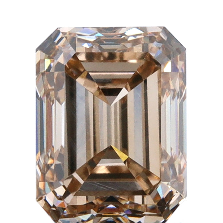 1.06ct | Champagne VVS Emerald Shape Step Cut Diamond-Modern Rustic Diamond