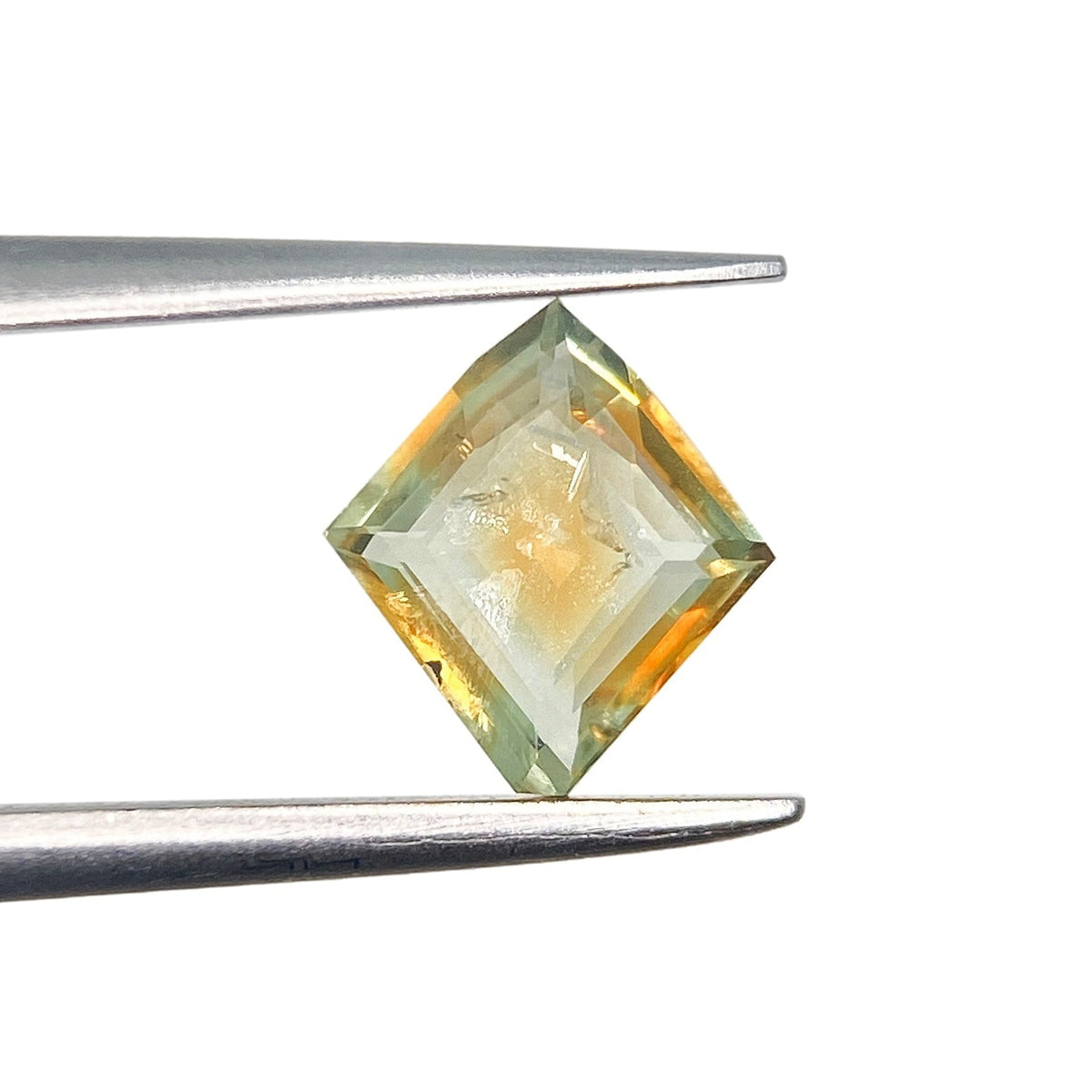 1.06ct | Step Cut Lozenge Shape Yellow Green Montana Sapphire-Modern Rustic Diamond