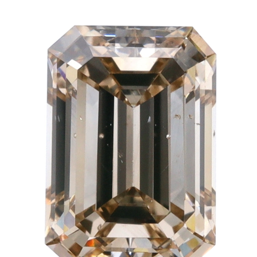 1.07ct | Champagne VS-SI Emerald Shape Step Cut Diamond-Modern Rustic Diamond