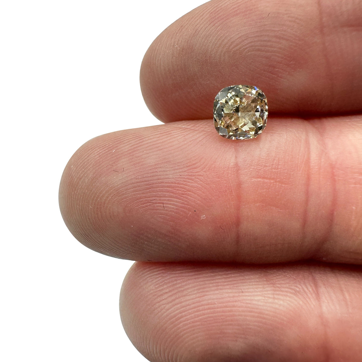 1.08ct | Champagne VVS Cushion Shape Brilliant Cut Diamond-Modern Rustic Diamond